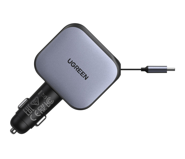 UGREEN Ładowarka samochodowa EC6042x USB-C + USB145W z kablem szara - 1417000 - zdjęcie 6